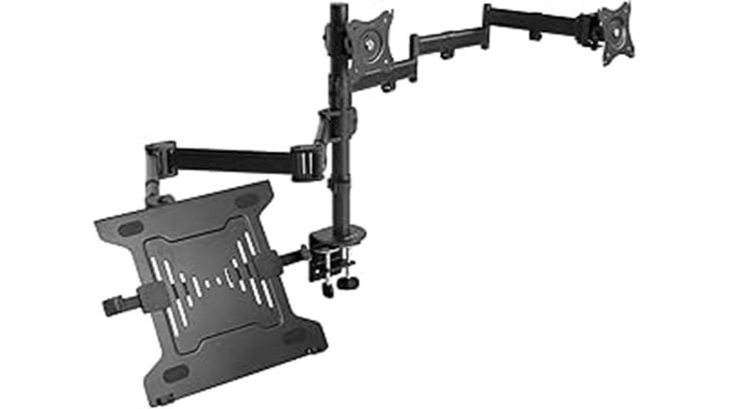 adjustable dual monitor laptop mount