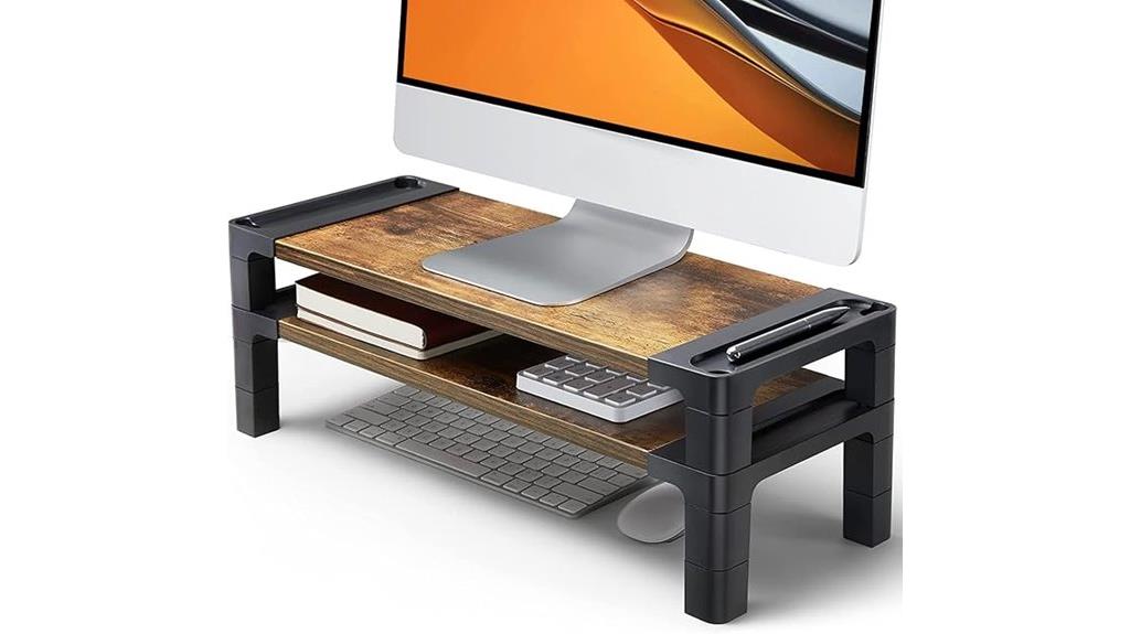 adjustable dual platform monitor stand