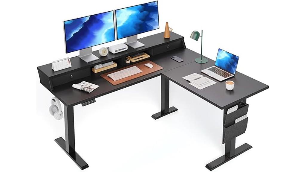 adjustable l shaped desk