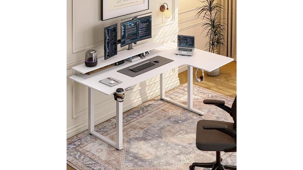 adjustable l shaped desk