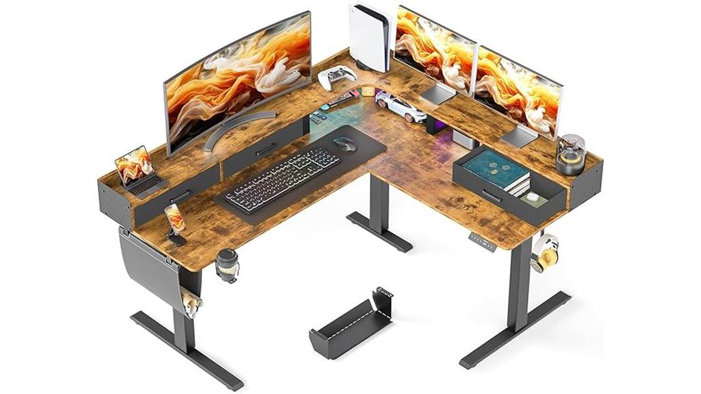 adjustable l shaped desk