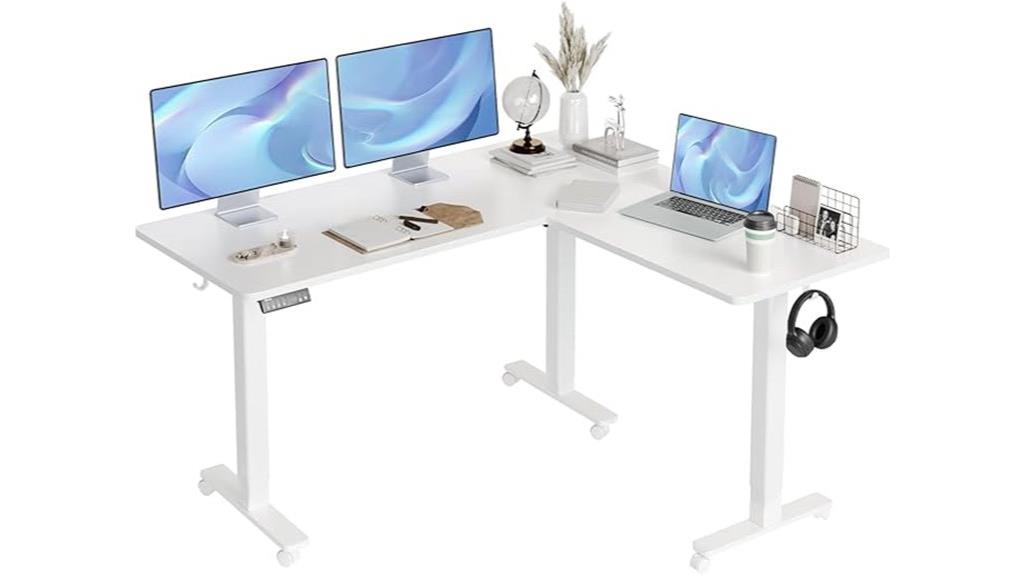 adjustable l shaped desk