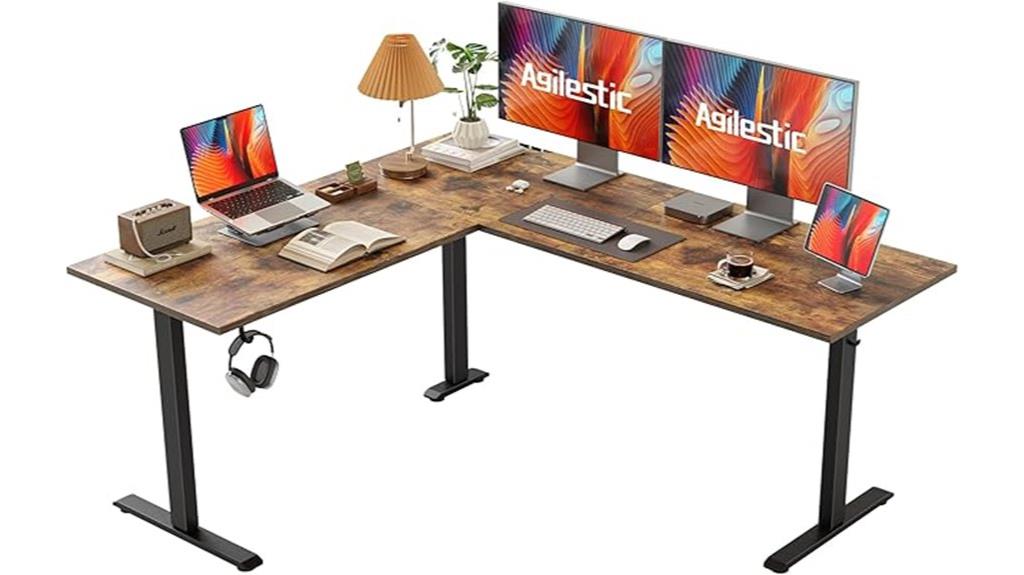 adjustable l shaped standing desk