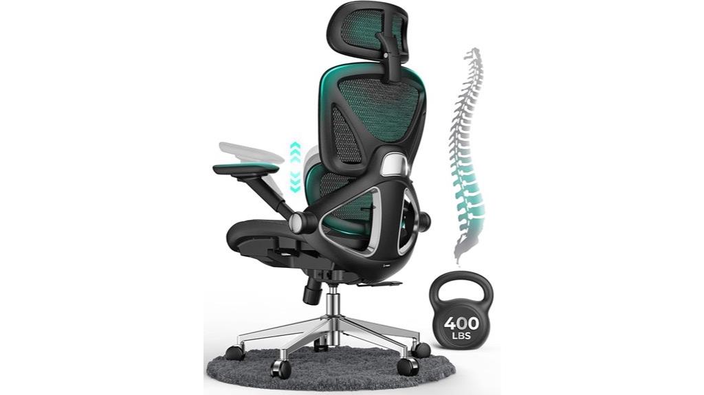 adjustable lumbar flip arms