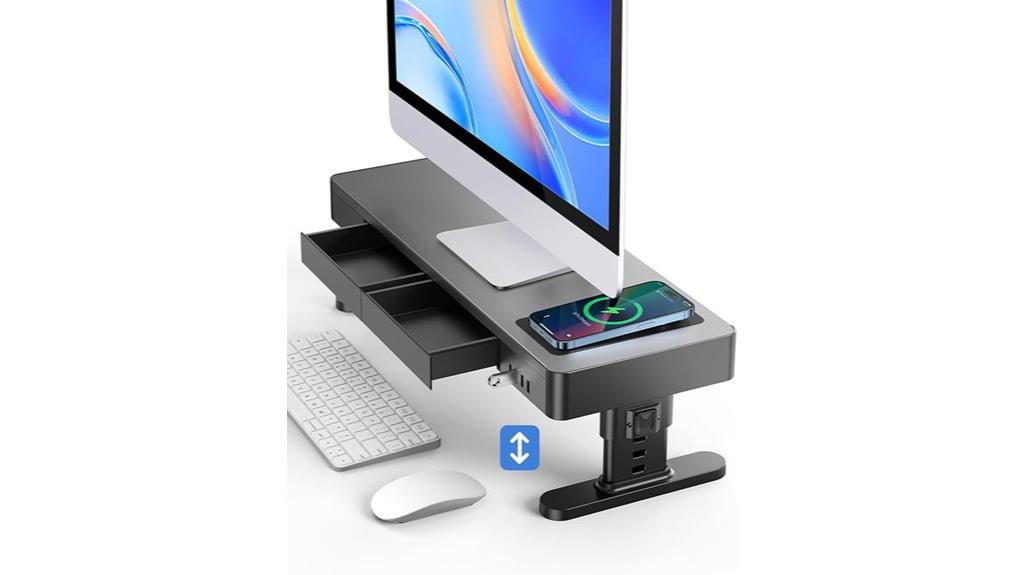 adjustable monitor stand with charging