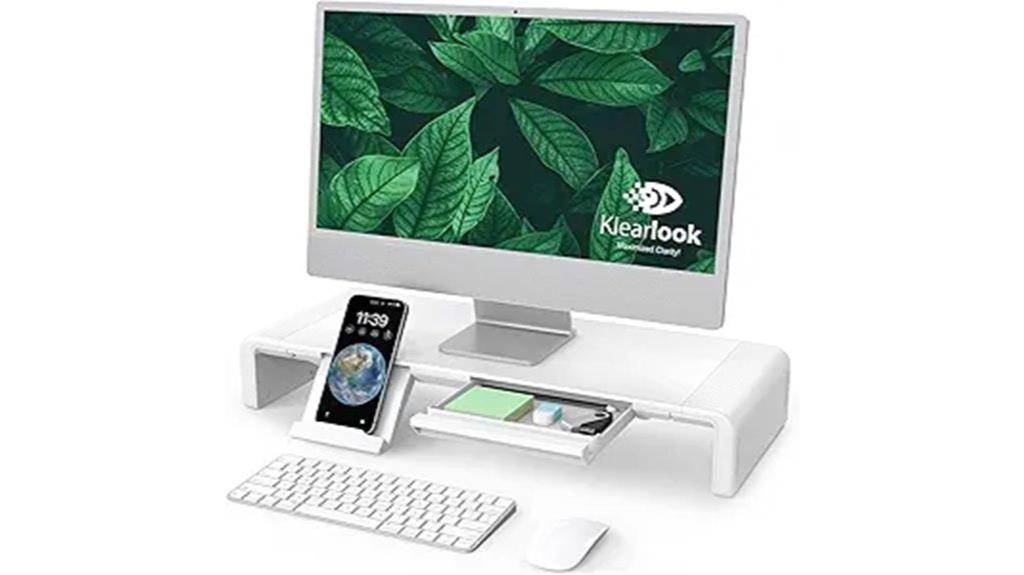 adjustable monitor stand with storage