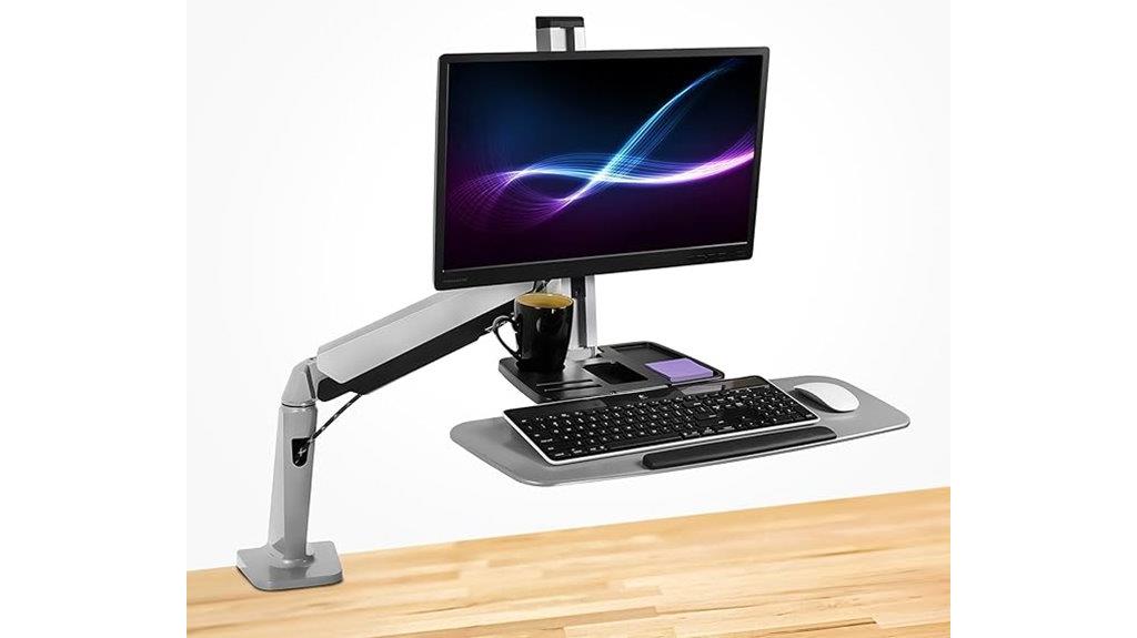 adjustable monitors and keyboard