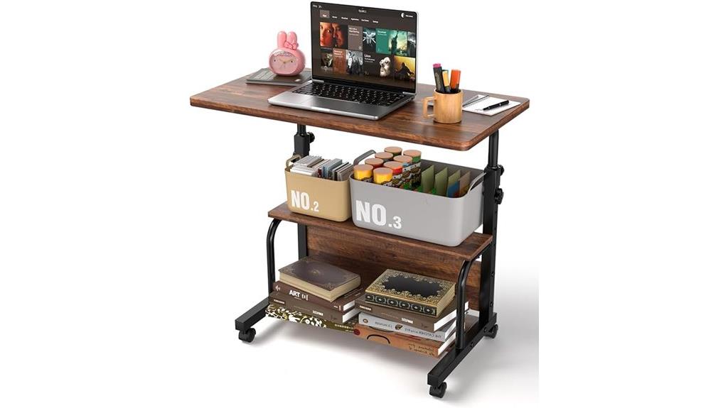 adjustable portable rolling desk