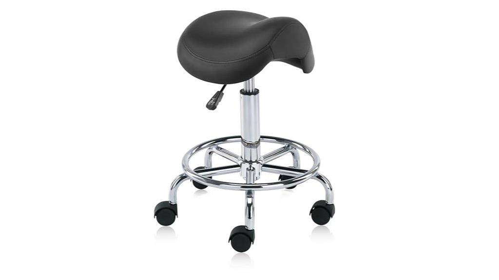 adjustable rolling saddle stool