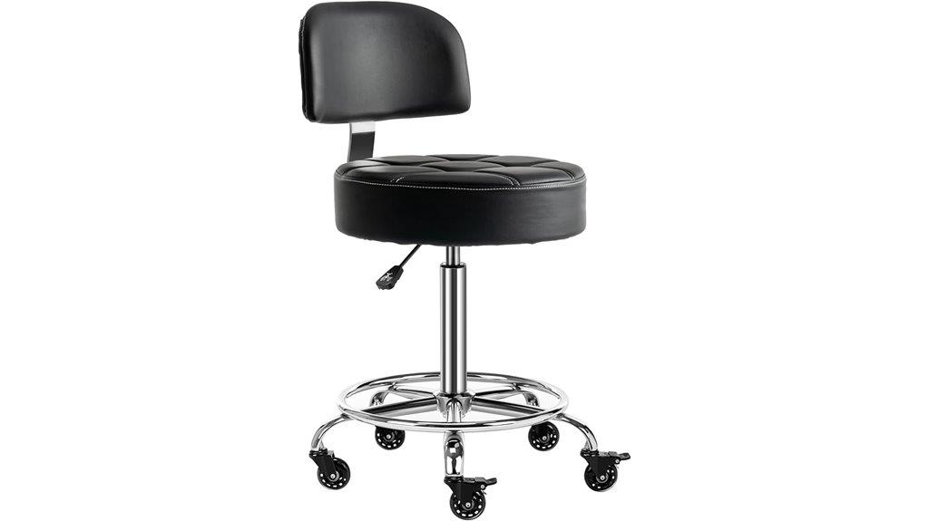 adjustable rolling stool with lock