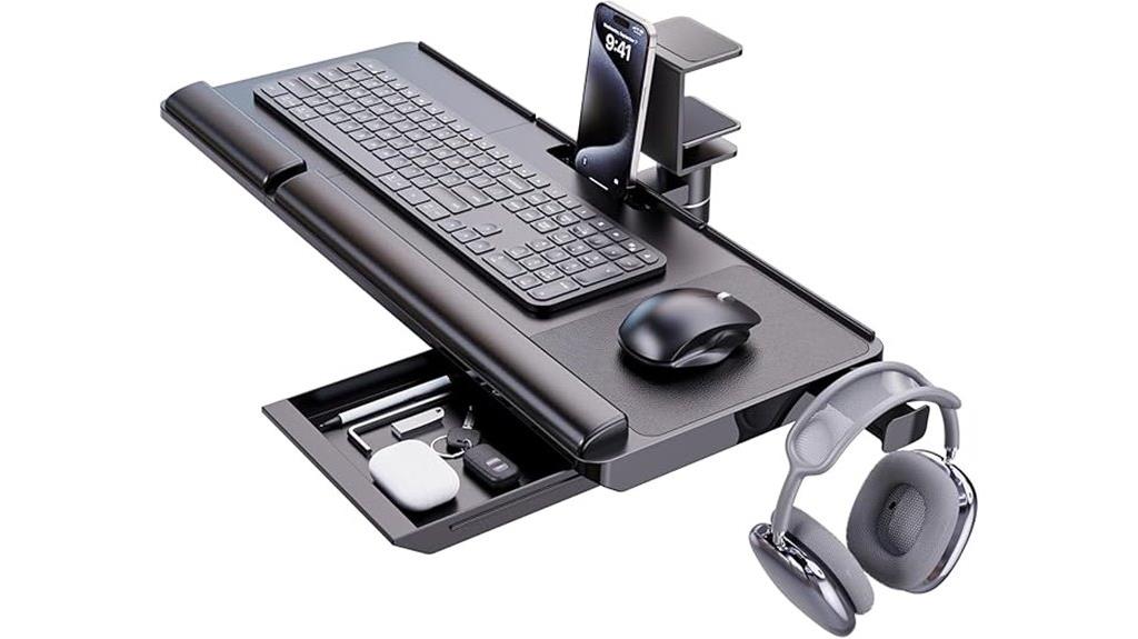 adjustable rotating keyboard tray