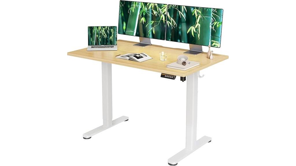adjustable sit stand bamboo