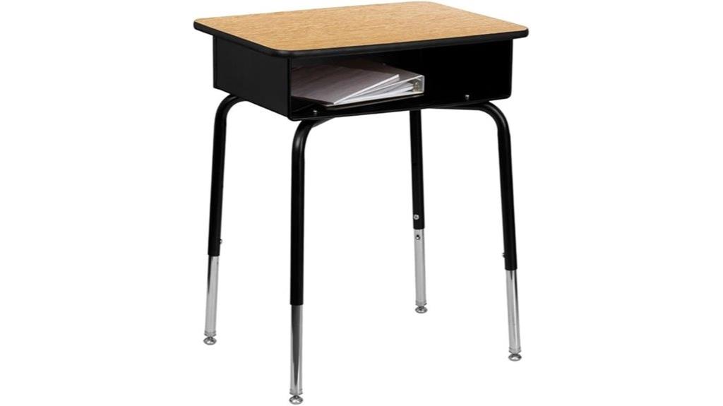 adjustable student desk with book box
