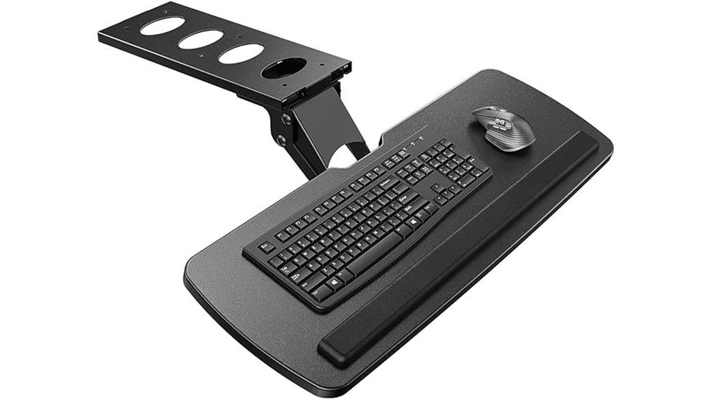 adjustable under desk keyboard tray