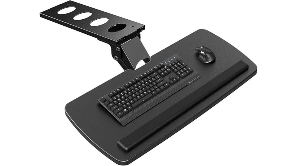 adjustable under desk tray