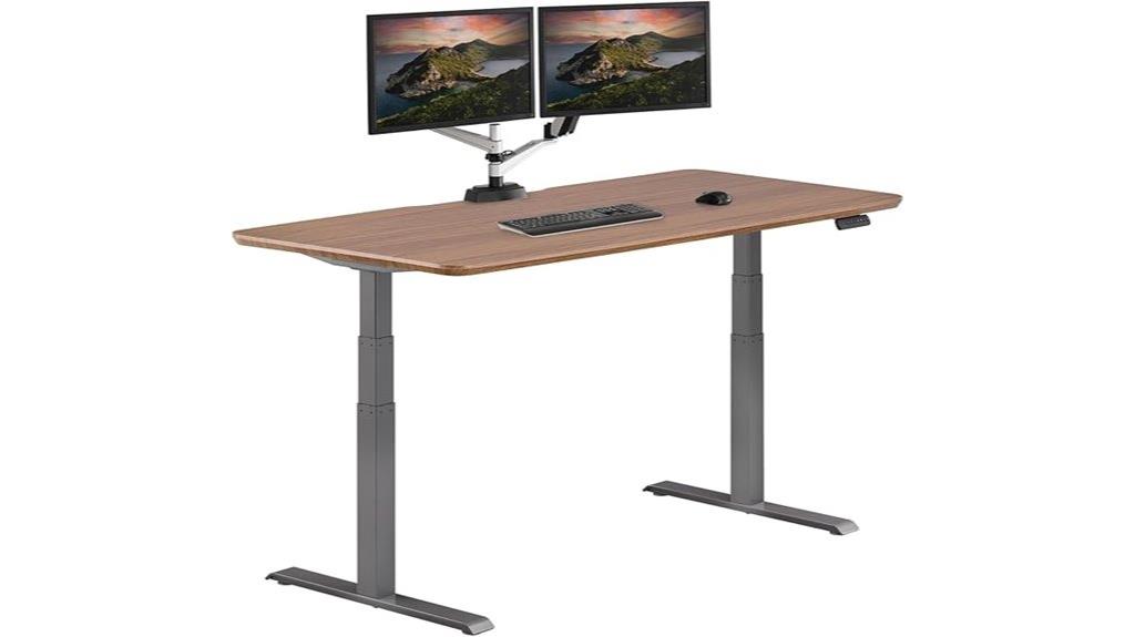 adjustable walnut electric desk