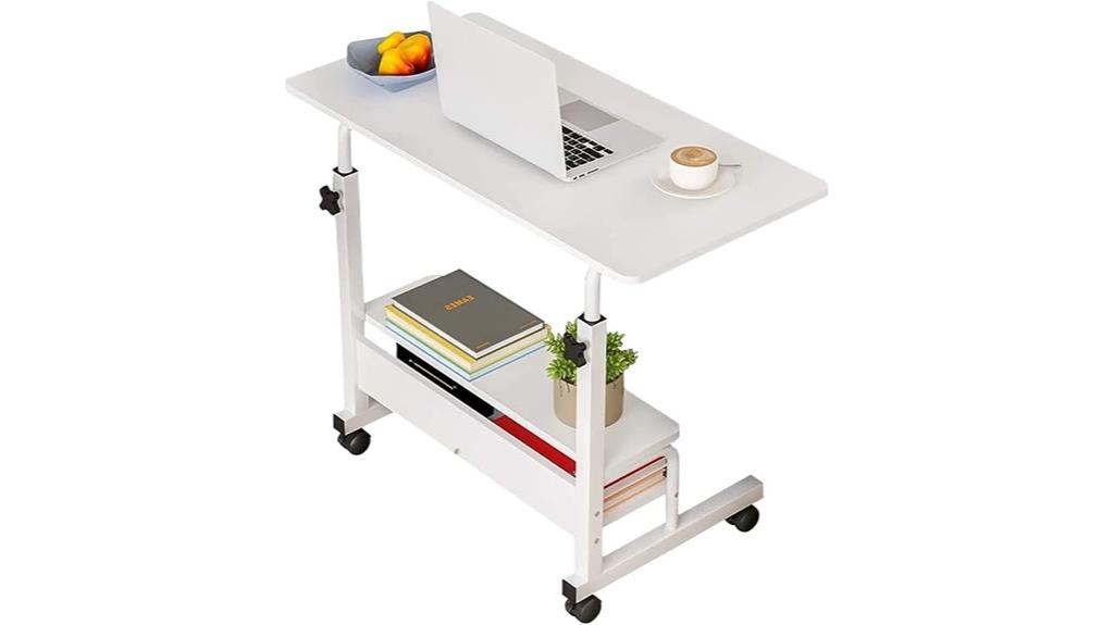 adjustable white laptop desk