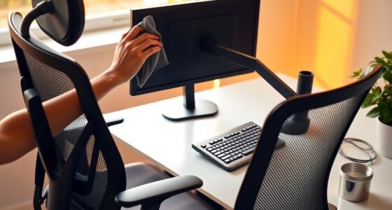clean and maintain ergonomic equipment