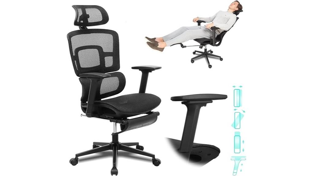 comfortable office chair with footrest