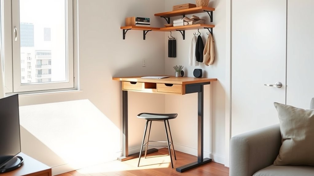 compact adjustable space efficient workspace