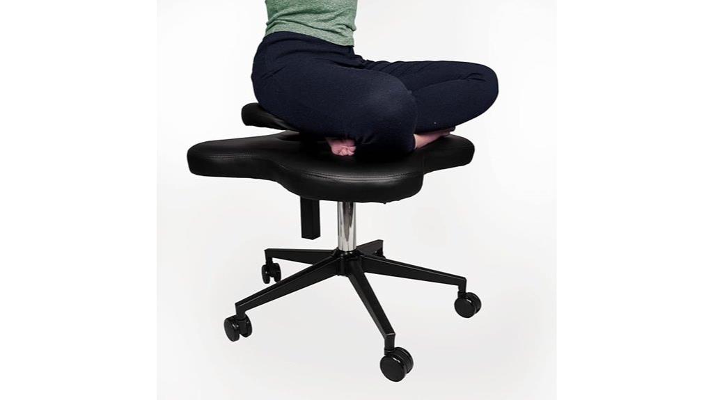 cross legged kneeing office chair