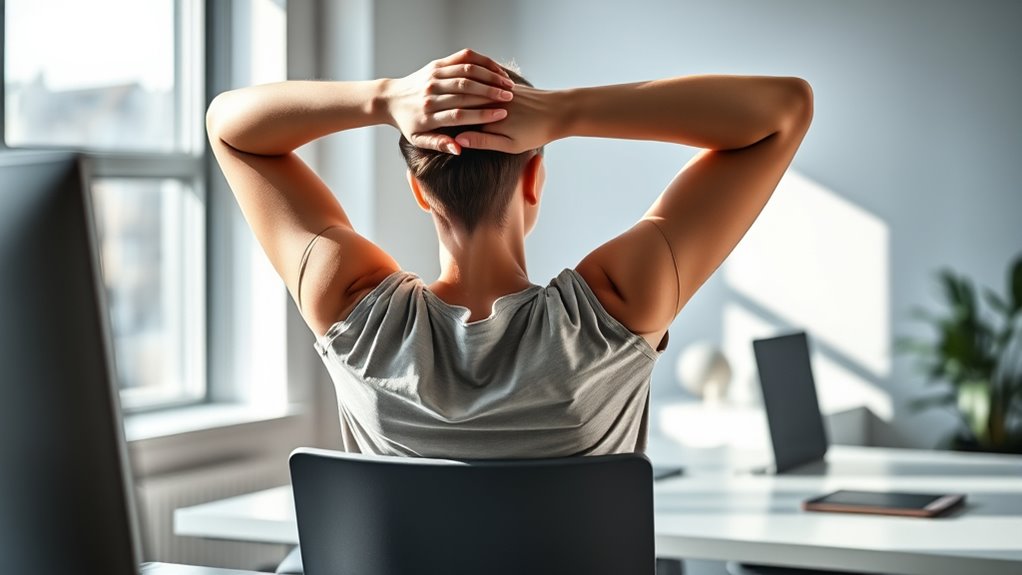 desk shoulder stretch routine