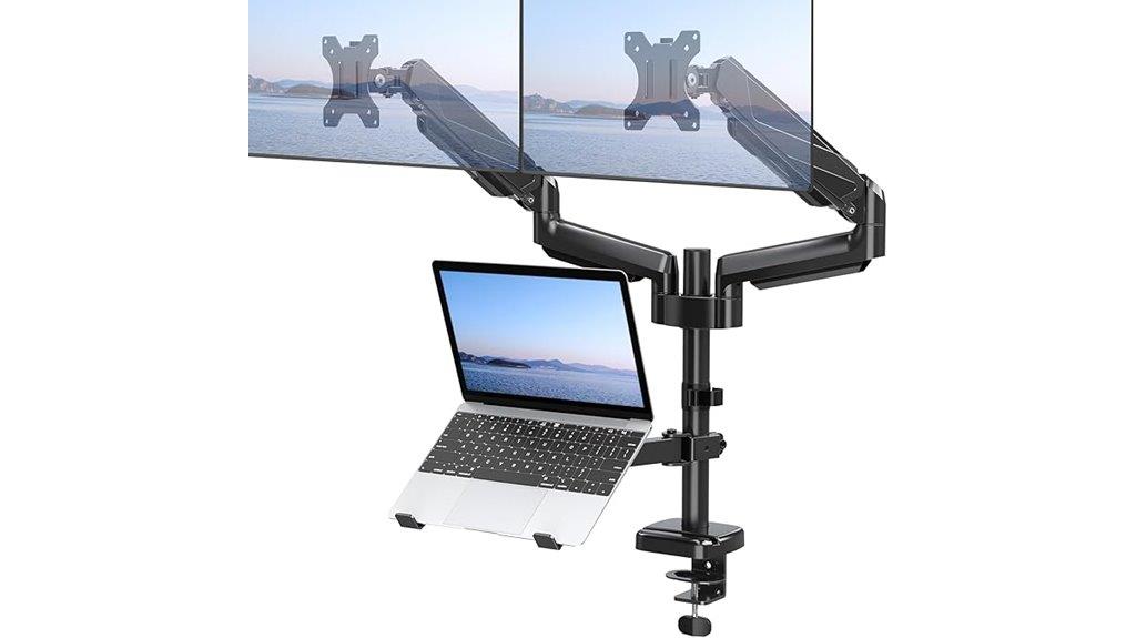 dual monitor and laptop mount