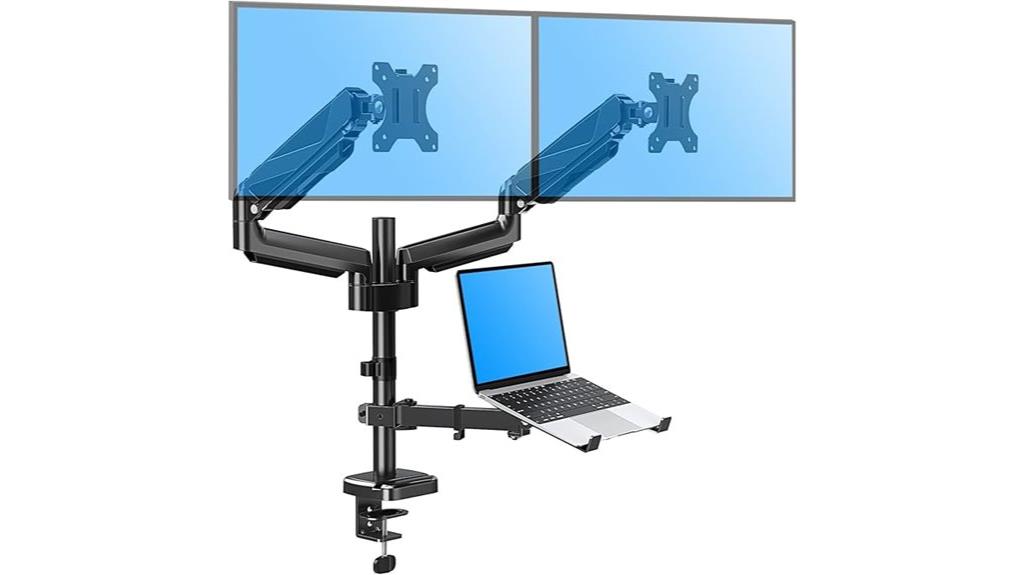 dual monitor and laptop mount