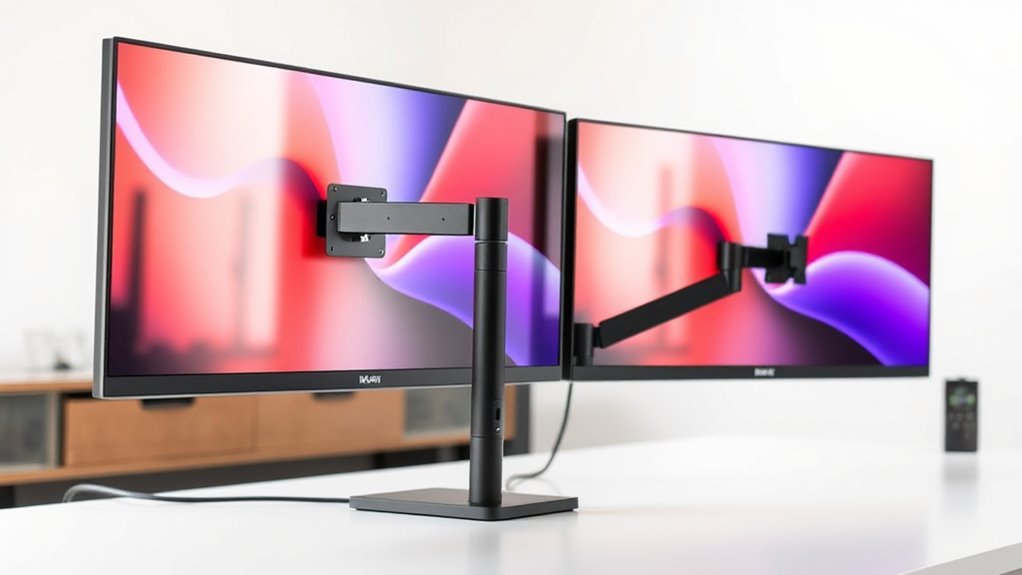 dual monitor arms with cable management
