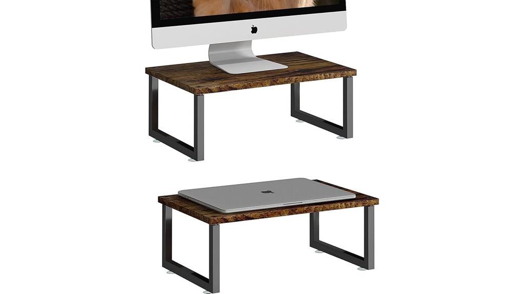 dual monitor riser set