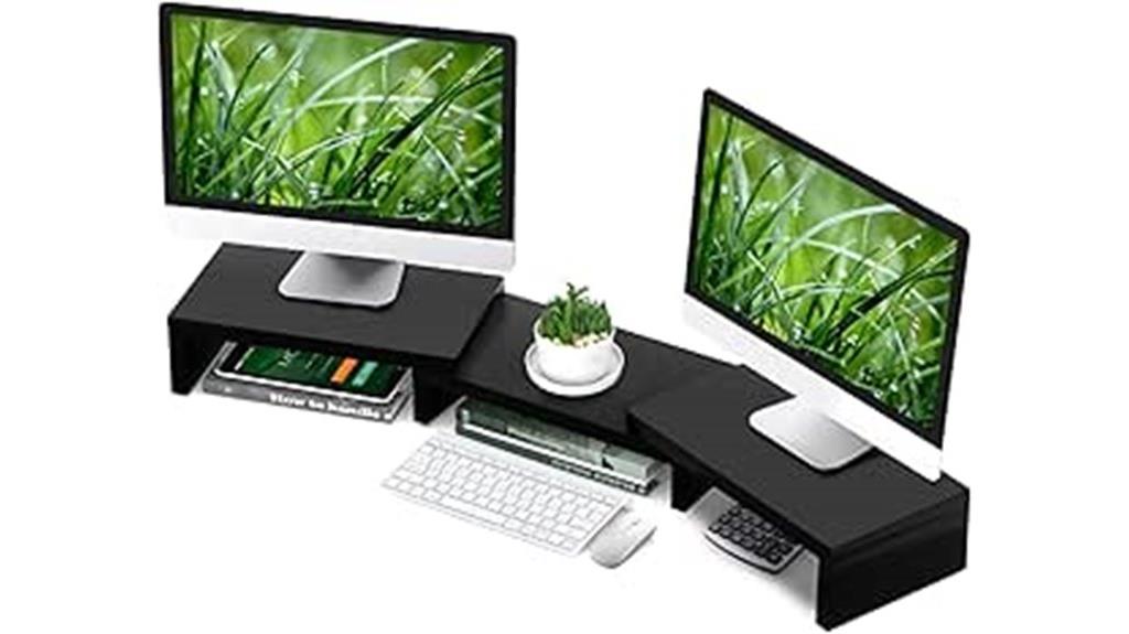 dual monitor riser stand