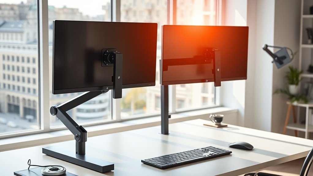 dual monitor sit stand considerations