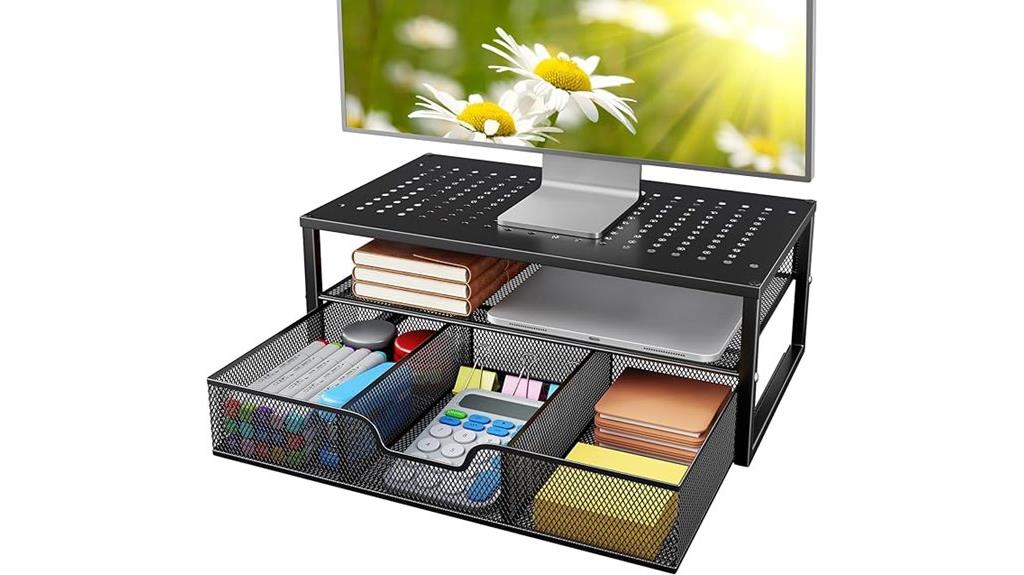 dual tier monitor stand