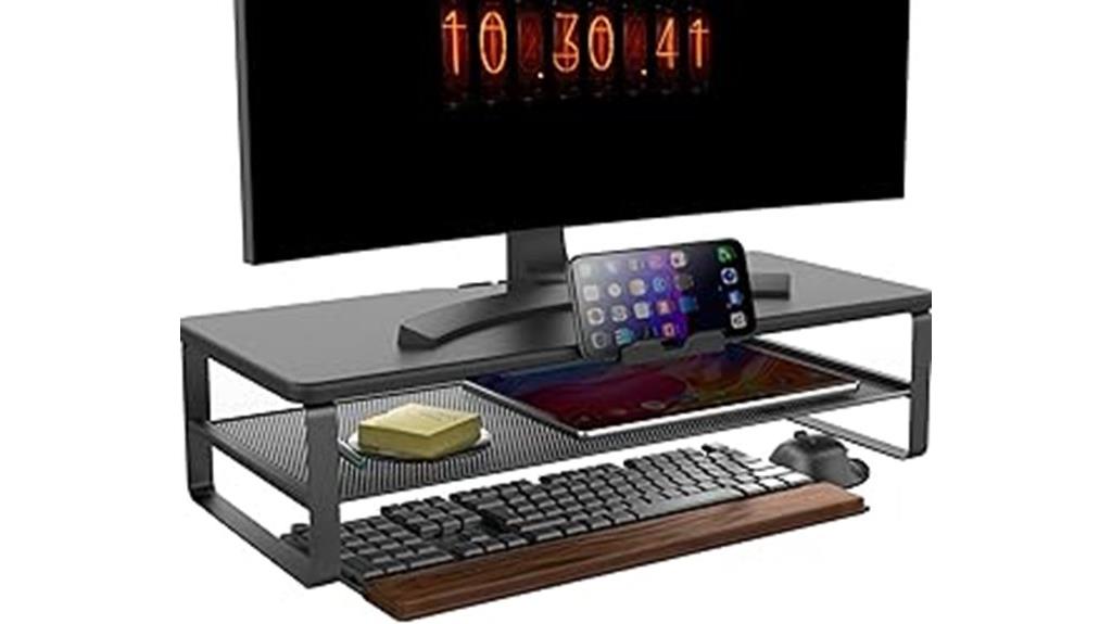 dual tier monitor stand