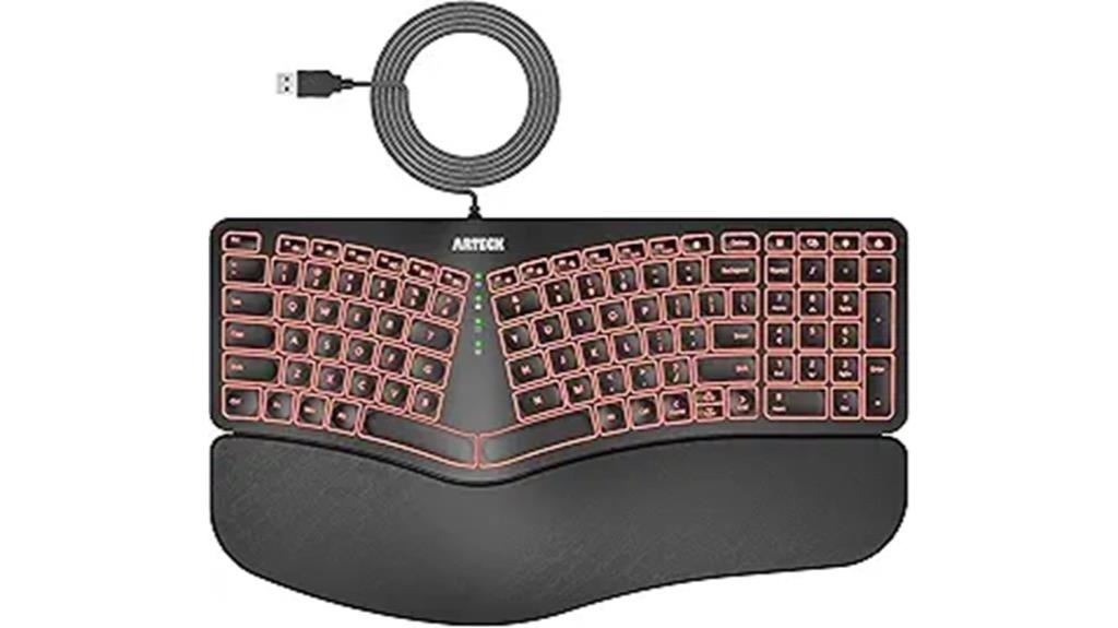 ergonomic backlit keyboard