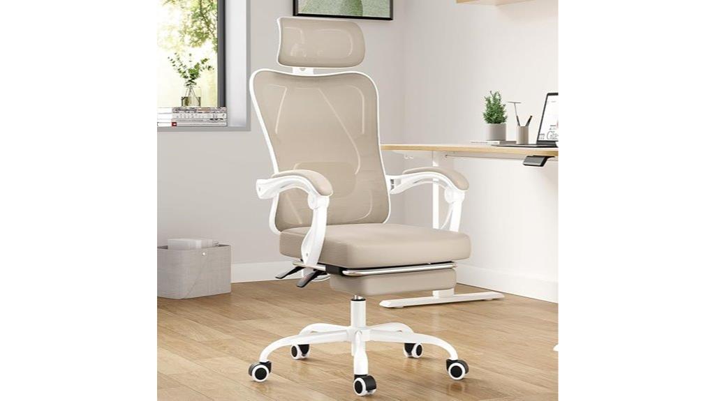 ergonomic office chair with footrest