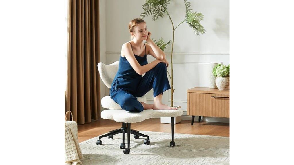 ergonomic wheeled cross leg chair