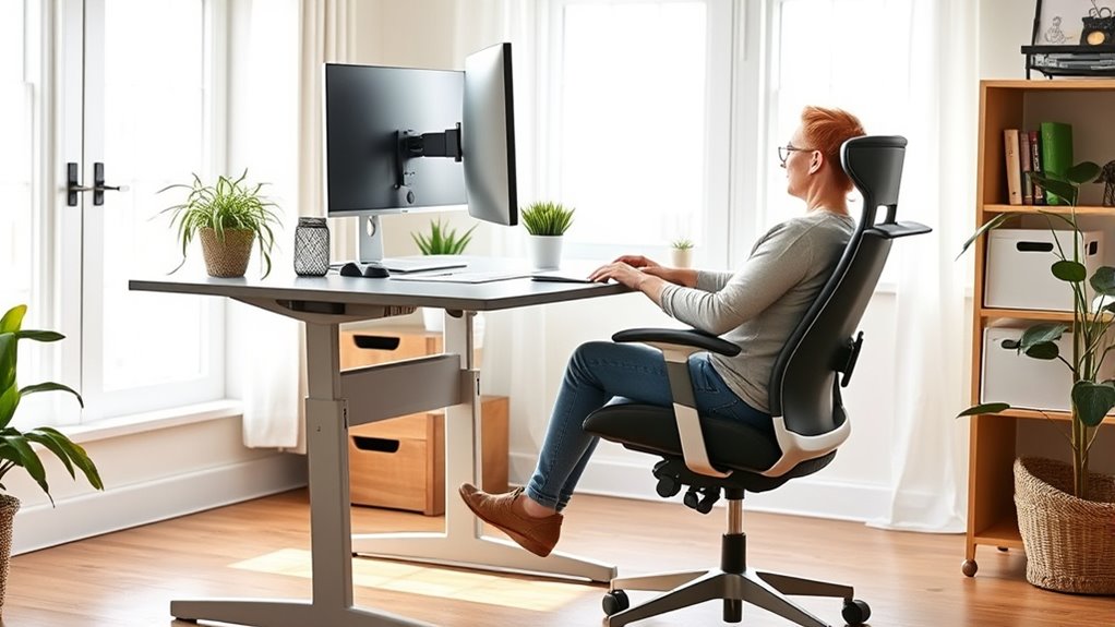 ergonomic workspace for comfort