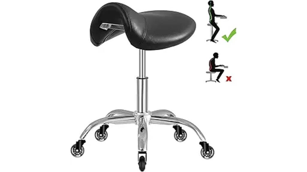 heavy duty black rolling stool