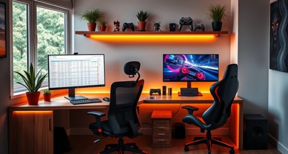 home office and gaming setup