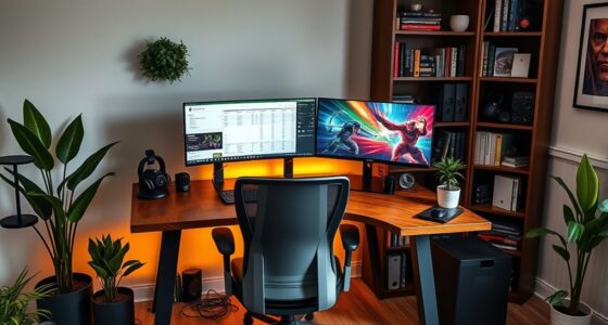 home office and gaming setup