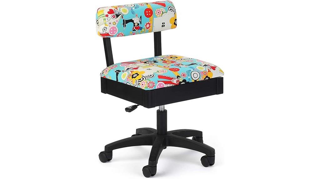 hydraulic craft chair with storage