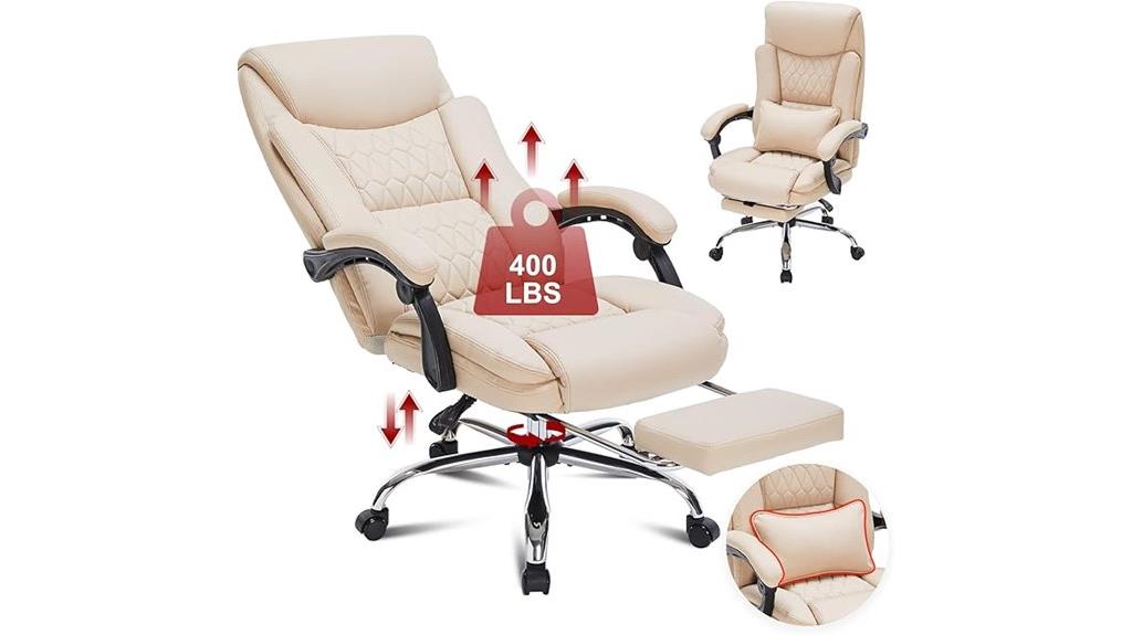 khaki reclining office chair