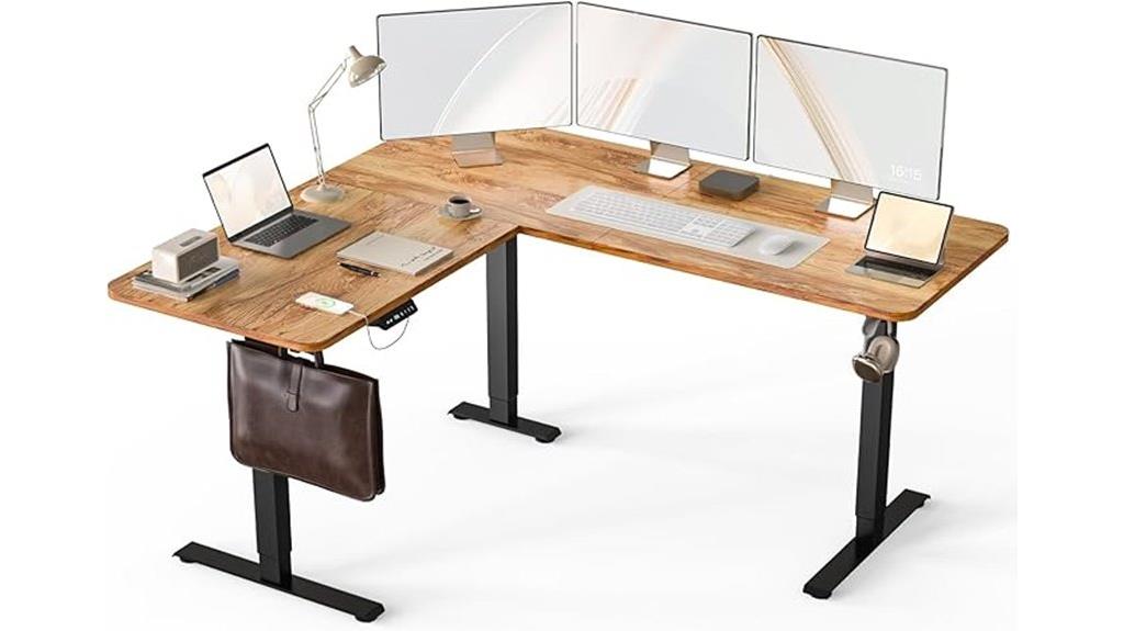l shaped electric desk