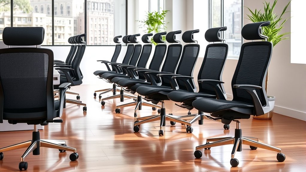 mesh office chairs with headrests