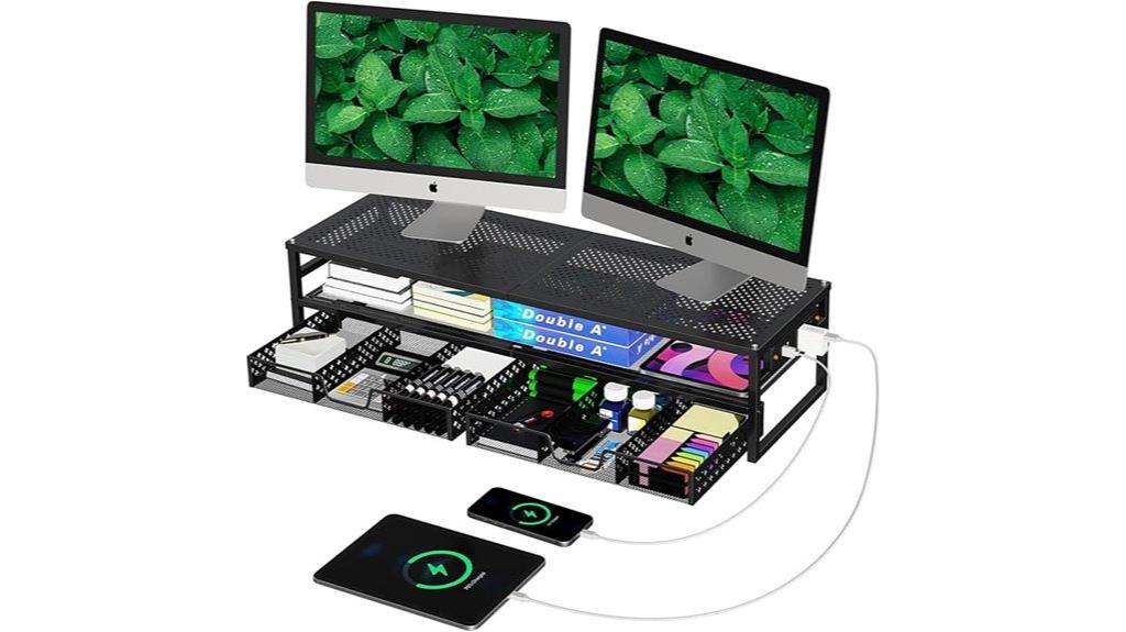 metal monitor stand with usb