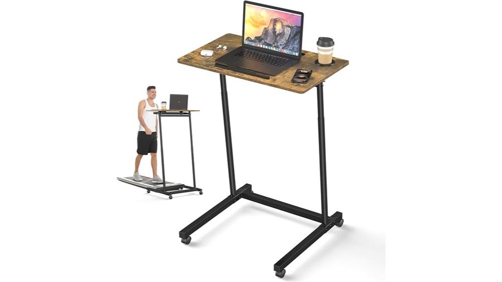 mobile adjustable treadmill desk