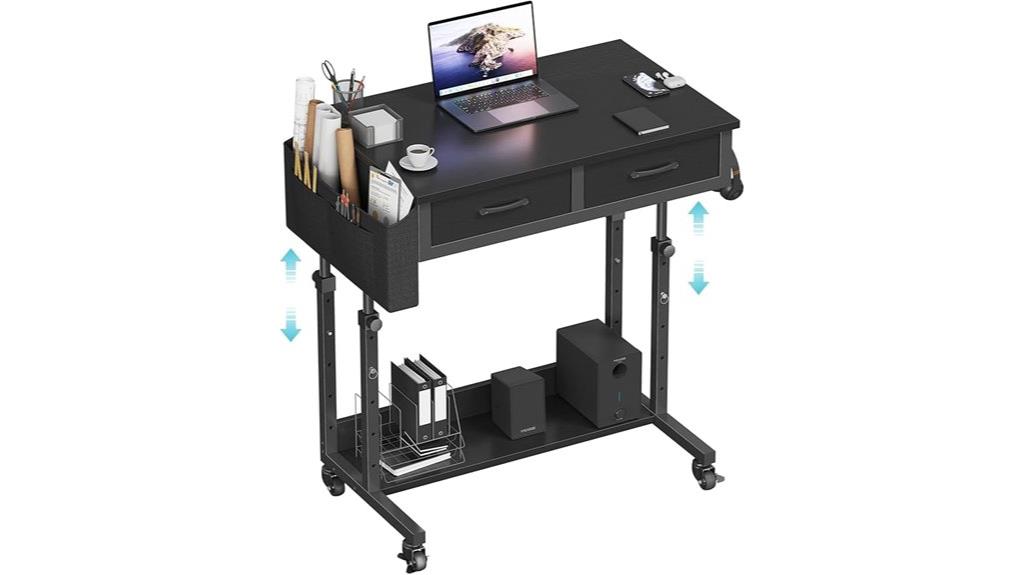 mobile compact storage desk