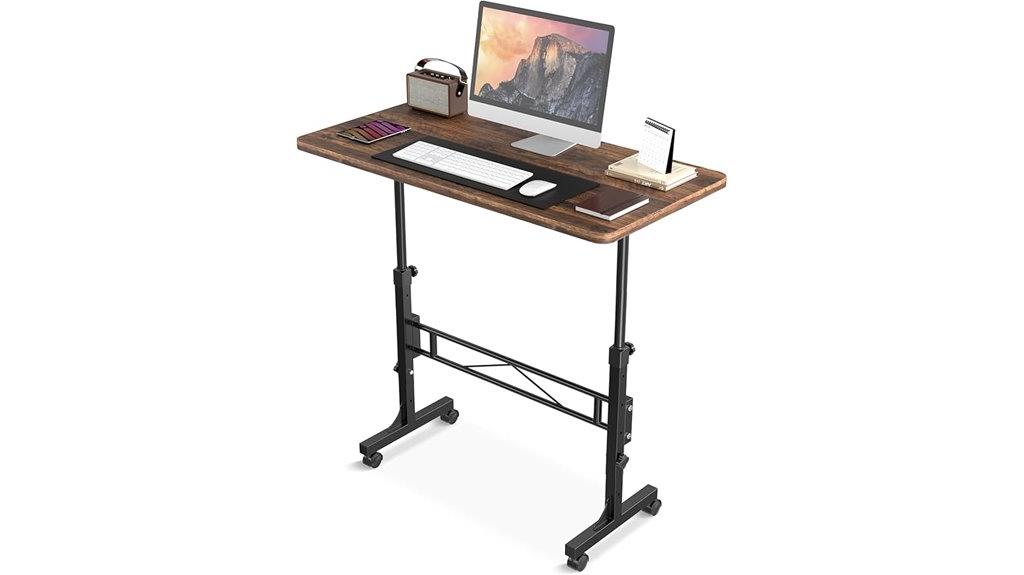 mobile height adjustable desk