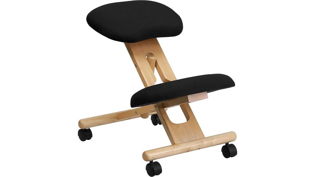 mobile wooden kneeling chair